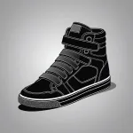 black high-top velcro sneakers image